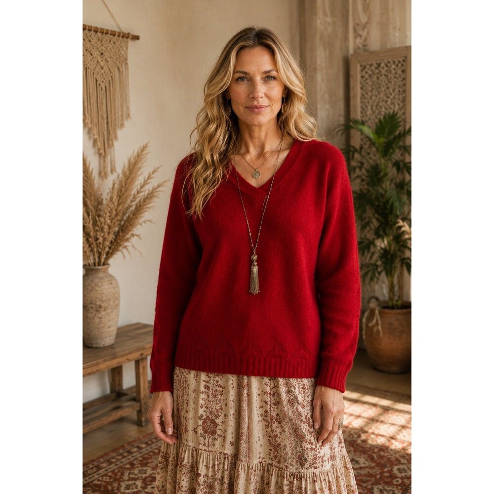 Creswick Natural Fibers Pullover Sweater XL Marino Wool,Possum, Mulberry Silk